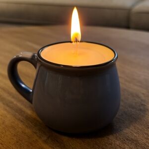 Gray Ceramic Candle Mug Set